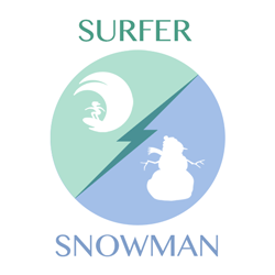 surfer-snowman
